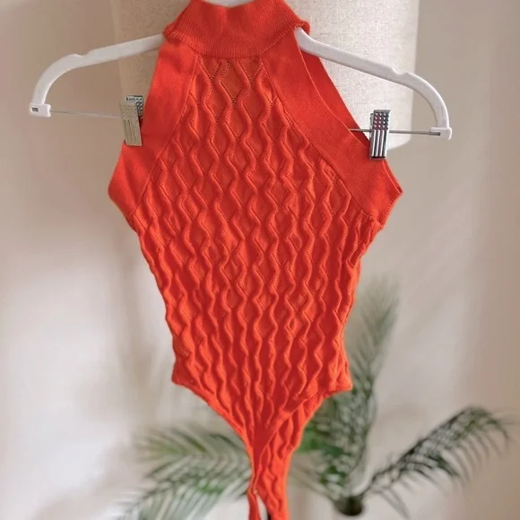 Forever 21 bodysuit orange texture size XS - Picture 4 of 4